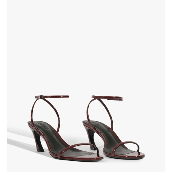 SCHUTZ Shoes - SCHUTZ Burgundy Patent Ankle-Strap Heels